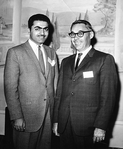 Abdul Aziz with his mentor and best friend Professor Charles O. Lerche, Jr. in Washington, DC in 1960.