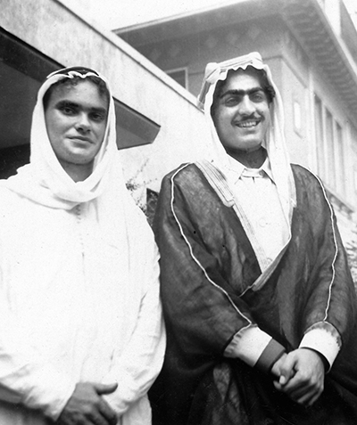 Aziz with a close friend in Aleppo in the late 1940s.