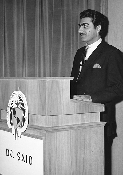 Starting early in his career, Professor Said was a sought-after speaker by many organizations. Here he speaks at the Inter-American Defense College in the mid-1960s.